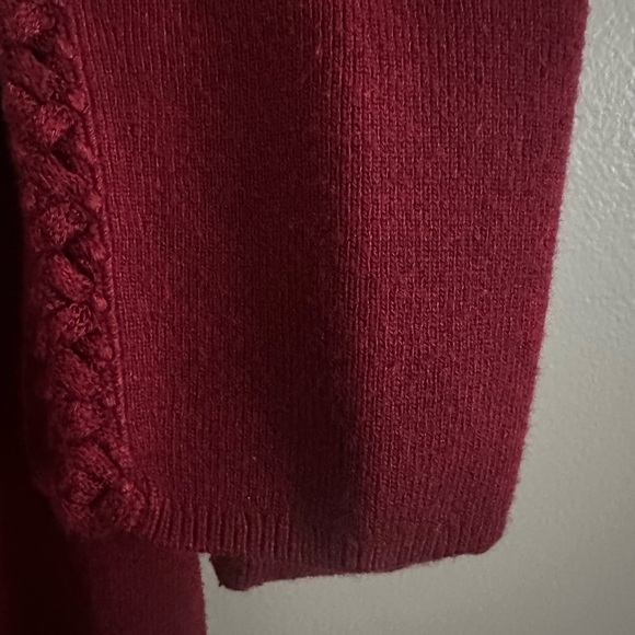 White House Black Market Maroon Thick Cowl Neck Long Sleeve Pullover Sweater L - Picture 7 of 10